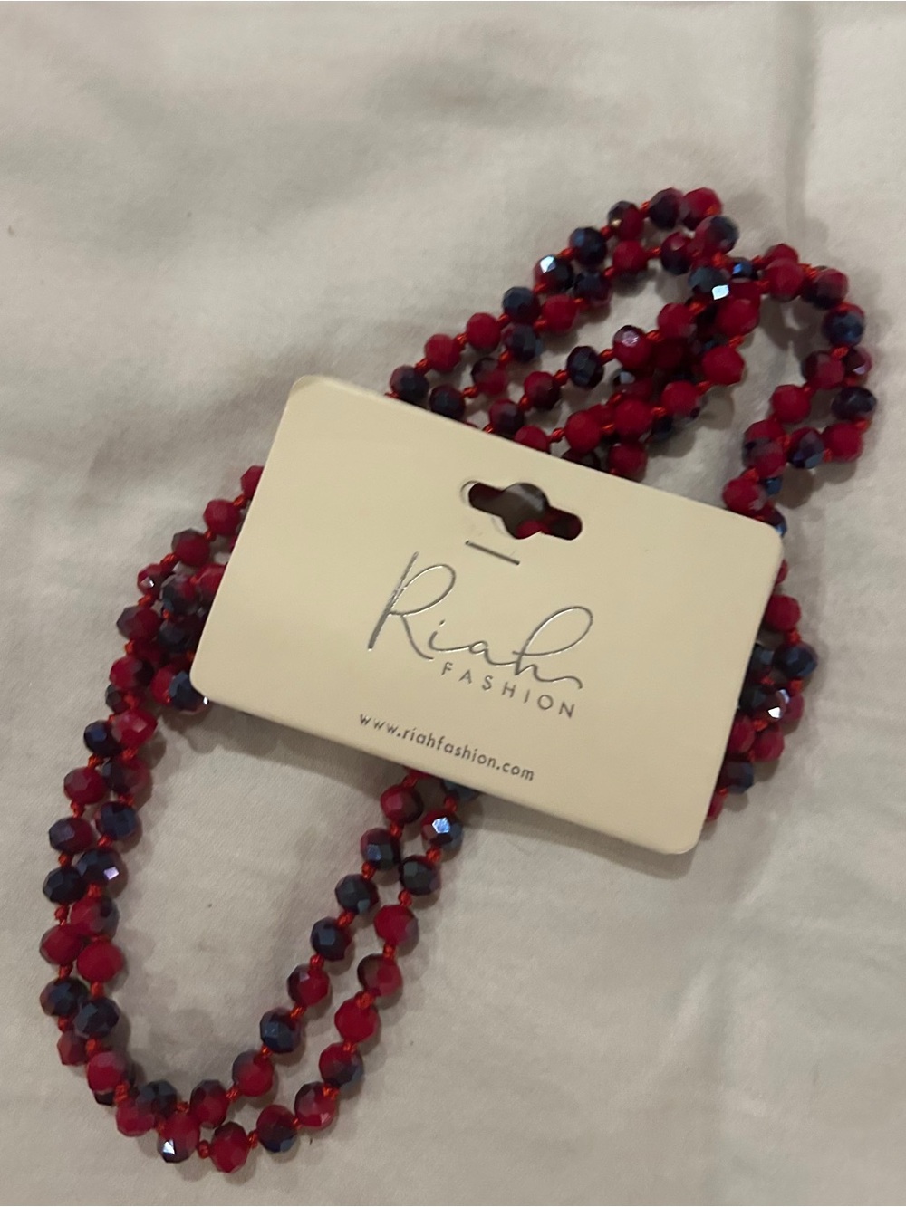 Red Faceted Beaded Necklace